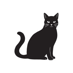 Cat cute silhouette vector art illustration