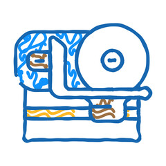 slicer cabbage doodle icon sketch vector. slicer cabbage sign. isolated symbol illustration