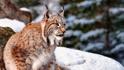 Obraz premium lynx on the rock