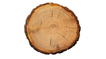 tree rings in a cut log on a transparent background