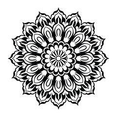 Floral mandala vector design with flowers