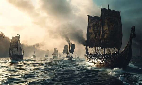 vikings in the winter of scandinavia