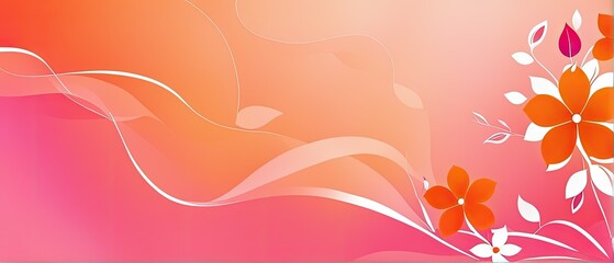 Abstract Floral Design with Orange and White Flowers