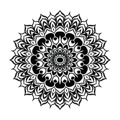 Floral mandala vector design with flowers