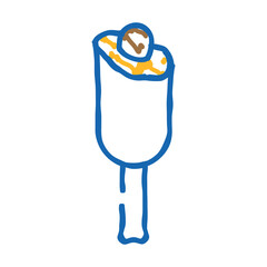 meat corn dog doodle icon sketch vector. meat corn dog sign. isolated symbol illustration