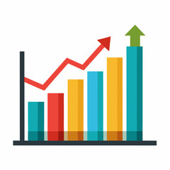 business graph with arrow