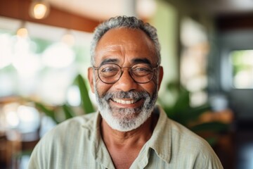 Fototapeta premium Portrait of a smiling latin man in nursing home