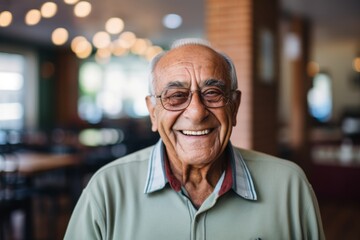 Obraz premium Portrait of a smiling latin man in nursing home