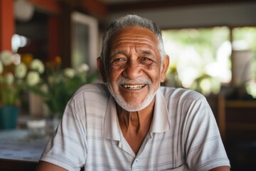 Obraz premium Portrait of a smiling latin man in nursing home