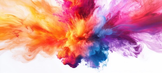Obraz premium A vivid explosion of bright, swirling colors erupting from the center