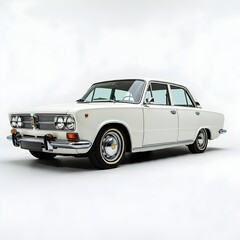 Fototapeta premium Hatchback white car isolated on white background