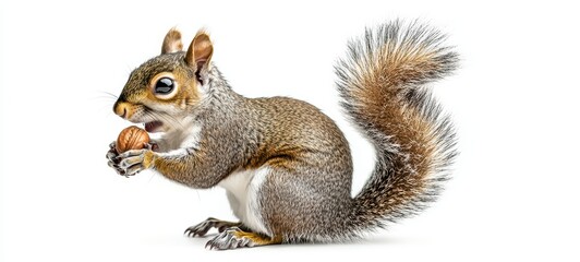 Obraz premium An energetic squirrel with a bushy tail