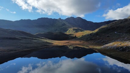 lake in mountains, mount snowdon
