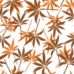Leaf tropical pattern seamless illustration.