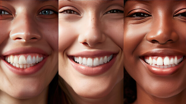 A comparison of different types of smiles, from playful to confident.