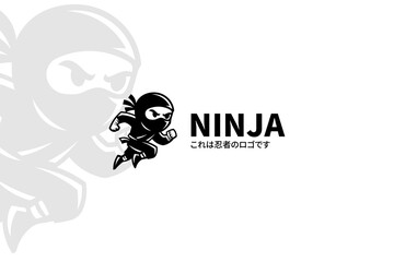 Cute Ninja Mascot Logo Design in Cartoon Style © Andco Studio