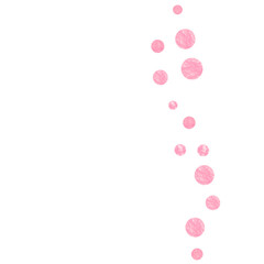 Polka Dot Template. Pink Nursery Concept. Metallic Card. Golden Simple Flyer. Engagement Wallpaper. Rose Scatter Brochure. Scandinavian Illustration. Pink Polka Dot Template