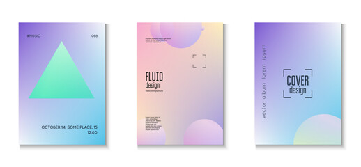 Abstract Design. Blue Triangle Set. Memphis Banner. 3d Shape. Holographic Poster. Geometric Hipster Poster. Aesthetic Neon Template. Violet Abstract Design