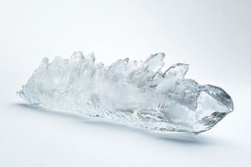 Obraz premium A Large Clear Quartz Crystal on a White Background