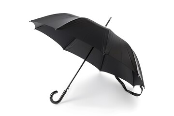 Black umbrella isolated on white background