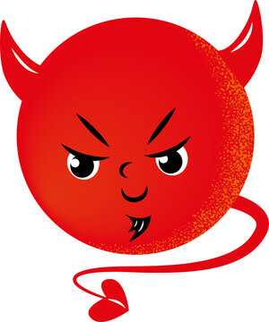 Emogi, emoticon malo diablito rojo carita feliz amarillo redes sociales, mensajer&iacute;a .png fondo transparente.