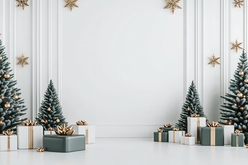 studio digital backdrop, a modern Christmas theme : Generative AI