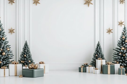 studio digital backdrop, a modern Christmas theme : Generative AI