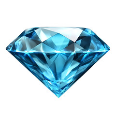 Blue diamond, white isolated background.