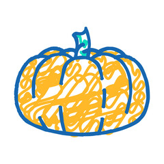 pumpkin holiday doodle icon sketch vector. pumpkin holiday sign. isolated symbol illustration