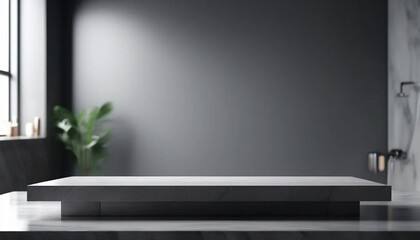 Obraz premium Gray stone 3d podium display, ai
