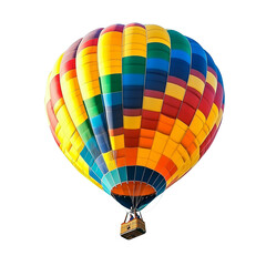 Naklejka premium Colorful hot air balloon against a white isolated background.