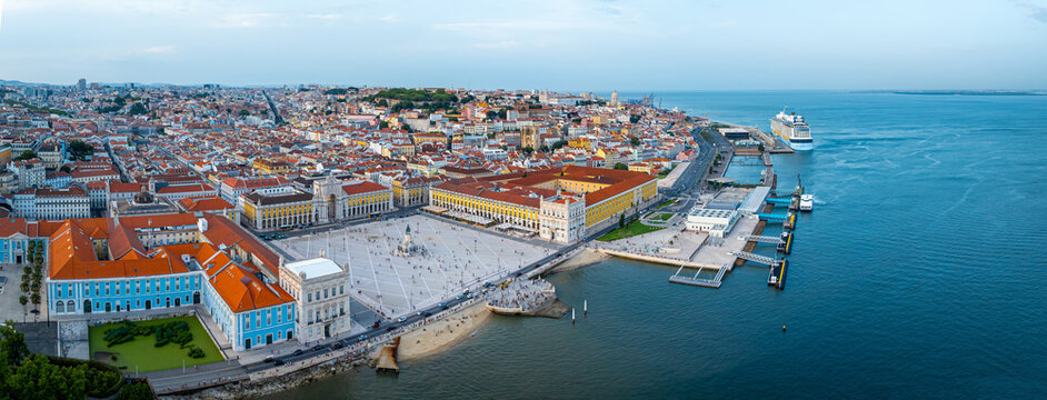 Praca do Comercio, a large, harbour-facing plaza in Portugal's capital, Lisbon