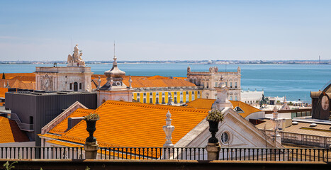 View of Lisbon city center in summer, Portugal