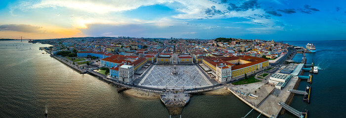 Praca do Comercio, a large, harbour-facing plaza in Portugal's capital, Lisbon
