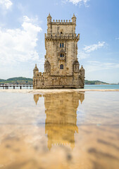 The Belem Tower or the Tower of Saint Vincent, the gateway to Lisbon, Portugal