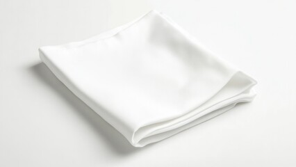 A white napkin is folded into a triangle
