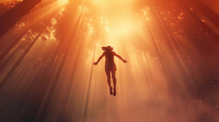A visual of someone leaping into the unknown, symbolizing the courage to embrace change.