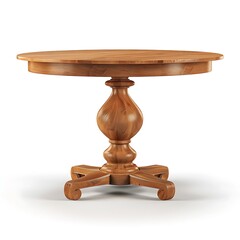 Dining table on white background