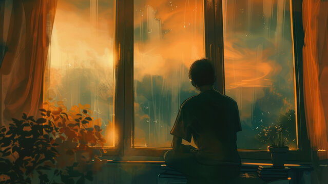 A visual of someone reflecting on a significant life event, their face revealing a blend of emotions.