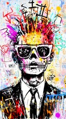 Obraz premium Street Art, Digital Art, Abstract Image, Texture, Pattern Background, Wallpaper, Smartphone Cover and Screen, PC, Laptop, 9:16 and 16:9 Format