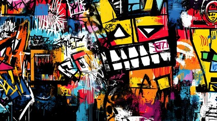 Fototapeta premium Street Art, Digital Art, Abstract Image, Texture, Pattern Background, Wallpaper, Smartphone Cover and Screen, PC, Laptop, 9:16 and 16:9 Format