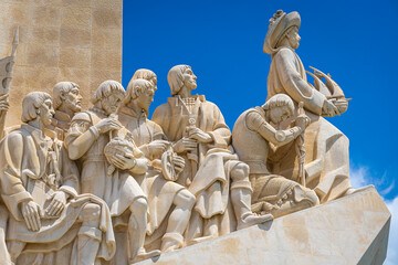 The Monument of the Discoveries, a monument on the northern bank of the Tagus River estuary, in the Belem district of Lisbon