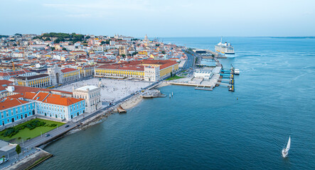Fototapeta premium Praca do Comercio, a large, harbour-facing plaza in Portugal's capital, Lisbon