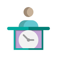 Wall clock or lecture time icons. with flat style, suitable for education, school and business symbol logo illustration.