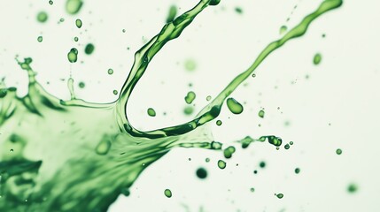 Fototapeta premium Vivid green splash captured in high detail, showcasing dynamic motion and energy in a refreshing liquid form.