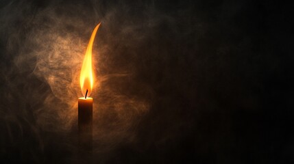 Flickering Flame Illuminating the Mysterious Darkness