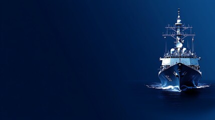Fototapeta premium Warship on the Horizon