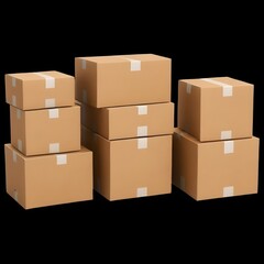 Set of Cardbord Boxes Cut Out