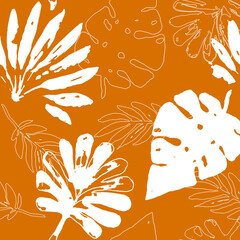 Leaf tropical pattern seamless illustration.