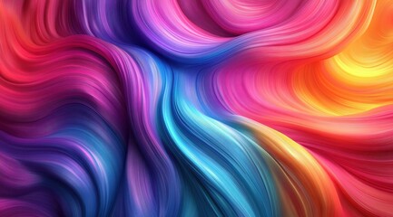 Obraz premium A vibrant and colorful abstract background featuring flowing hair, creating an enchanting visual experience that evokes the beauty of natural hairstyles. 